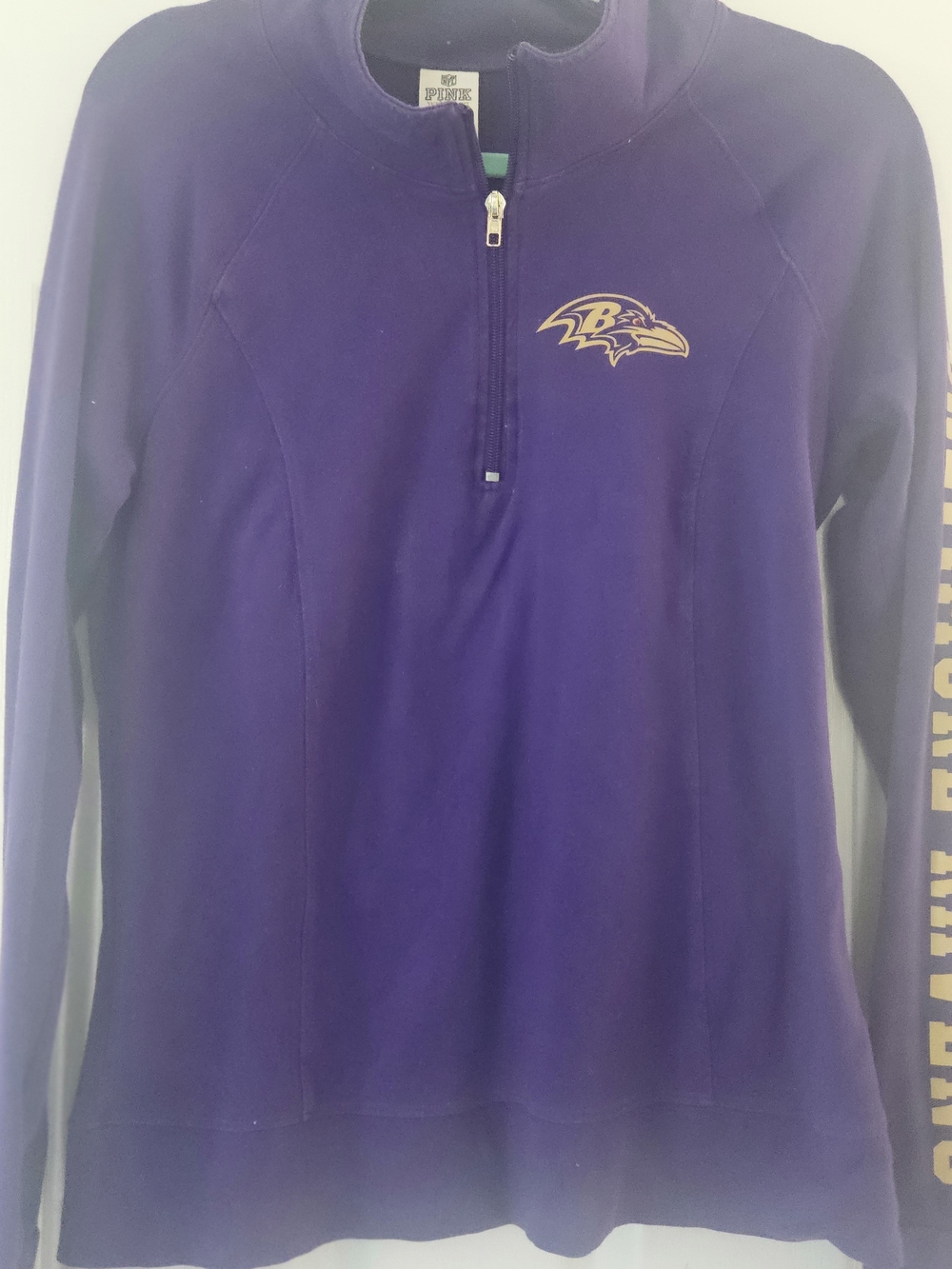 Victoria's Secret Purple and Gold Baltimore Ravens Quarter-Zip Pullover